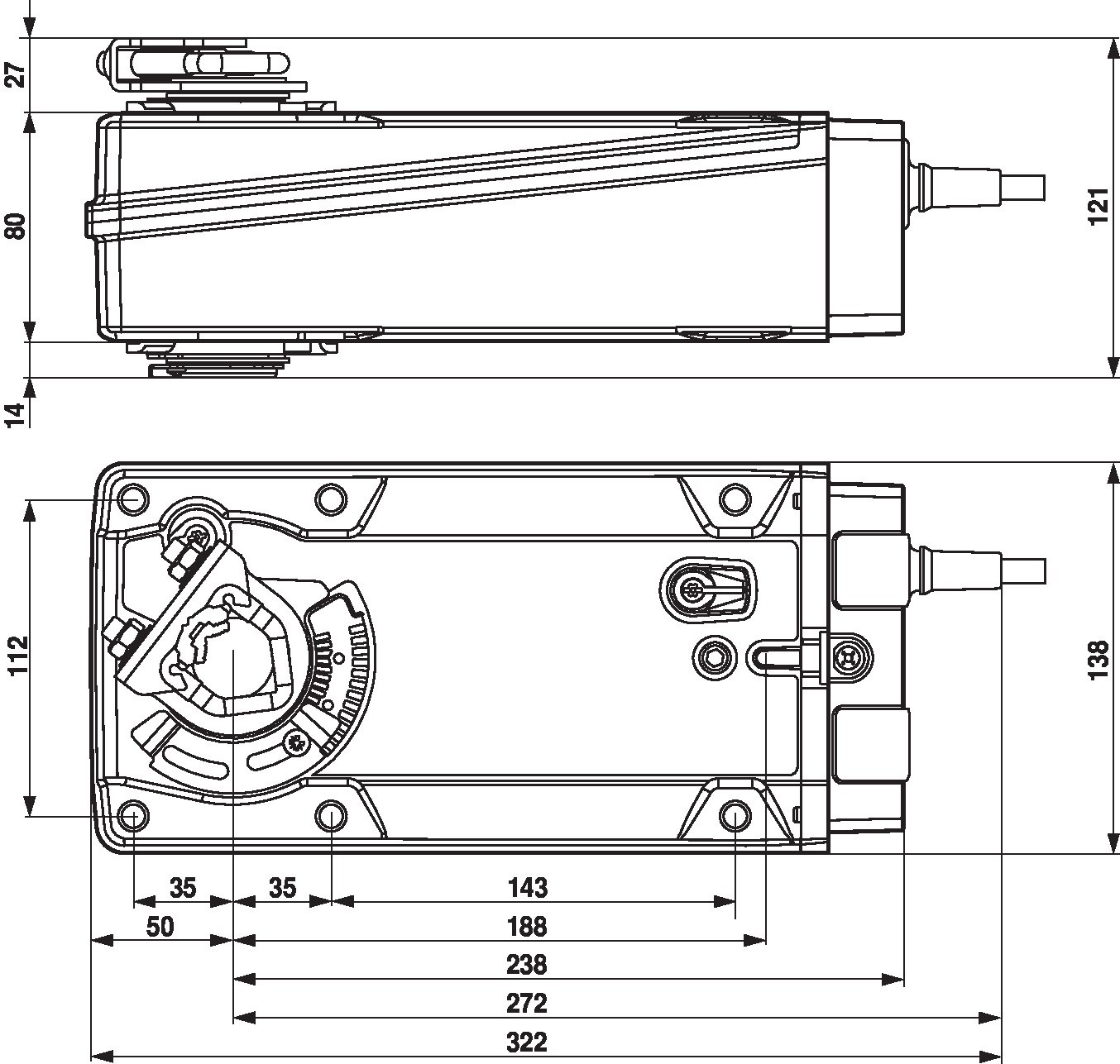 Электропривод Belimo EF24A-MF (30 Н·м)