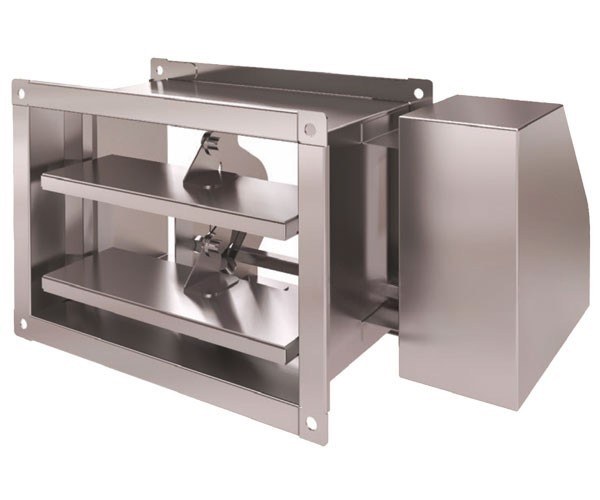 Противопожарный клапан LVS-3-К-60-500*500-НО-СН-МВ-N(230) канальный с нулевым выносом заслонки 500×500 мм, EI 60, нормально открытый